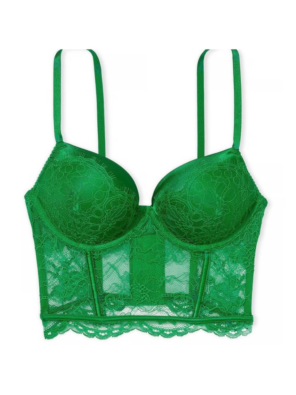 Victoria's Secret Emerald Green Lace Longline Push-Up Bra - Picture 4 of 4